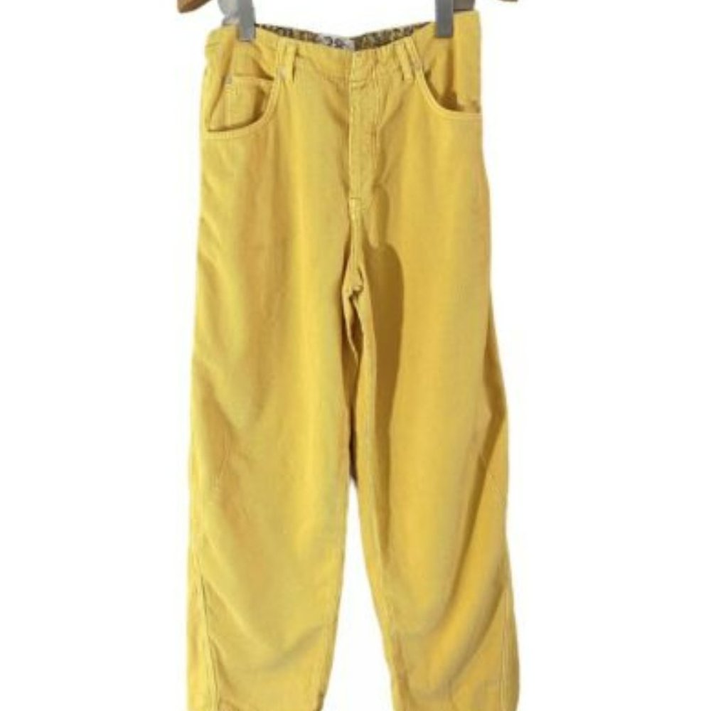 NWT Free People Yellow Slouchy Corduroy Jeans